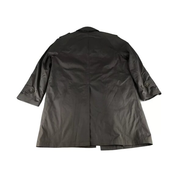 Oleg Cassini Mens Dark Khaki Collared Long Sleeve Full Zip Trench Coat Size 40 R - Picture 7 of 7